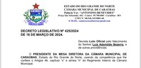 Câmara Municipal Decreta Luto Oficial pelo falecimento do Senhor Luíz Adomildo Bezerra